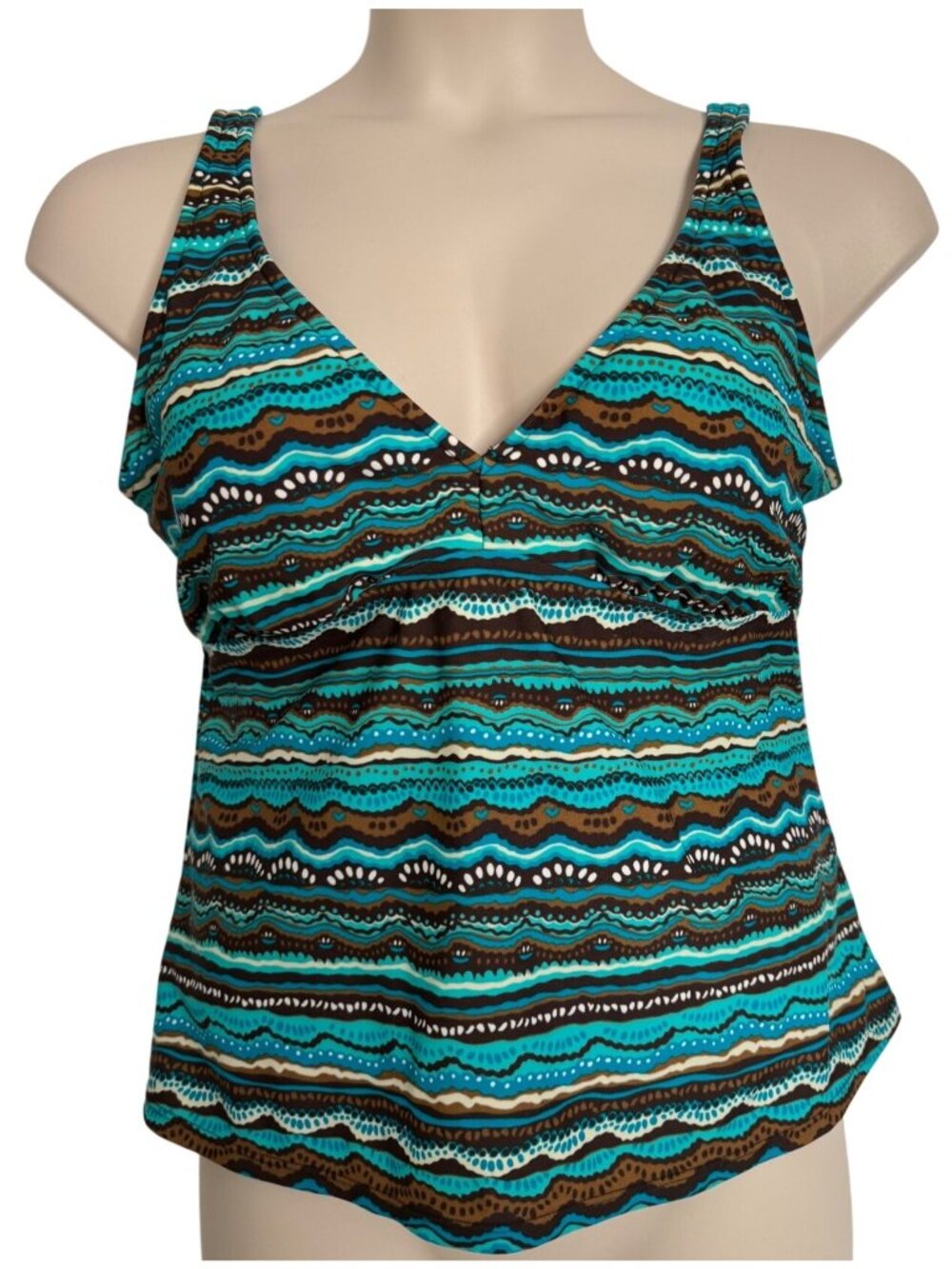 Jensen Classics Tankini Top Size 16 Padded Swimsuit NWT